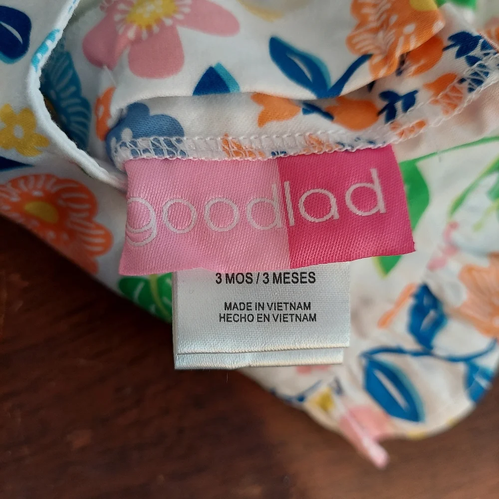 🎁10/$25 -Good Lad romper,  3 months,  girly, floral with ruffles